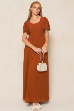 Abbie Dress in Amber Chiffon