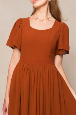 Abbie Dress in Amber Chiffon