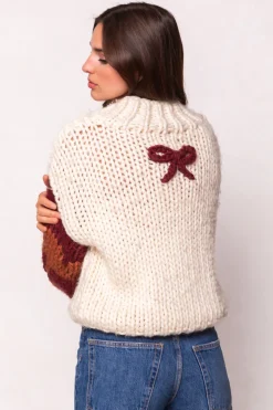 Aimee Sweater in Orange & Cream