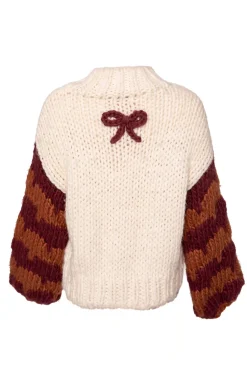 Aimee Sweater in Orange & Cream
