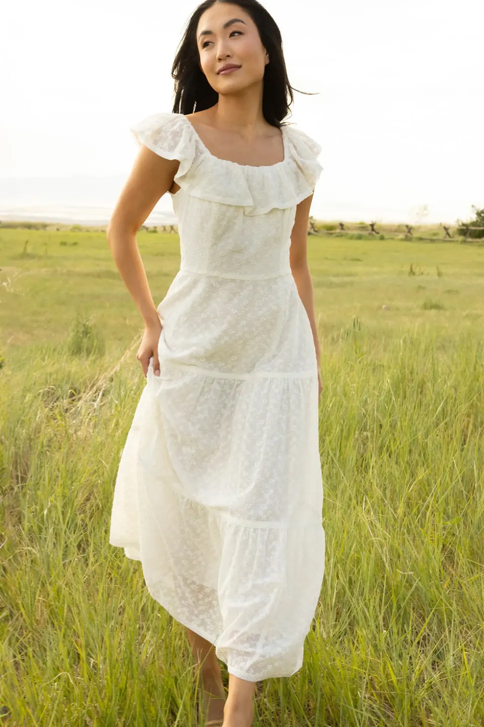 Alaina Dress in Ivory
