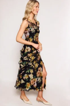 Alinta Dress in Black Floral