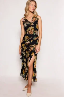 Alinta Dress in Black Floral
