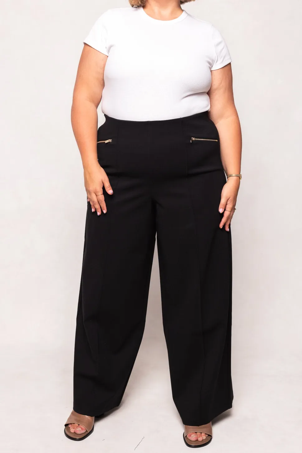 Alyssa Pop Ponte Pants in Black