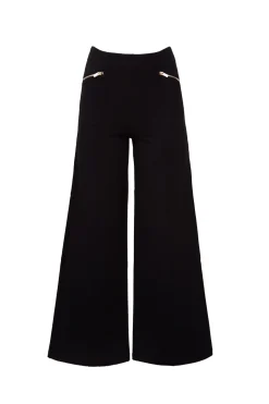 Alyssa Pop Ponte Pants in Black