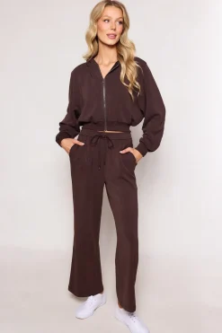 Amara Zip Up Sweatshirt in Espresso