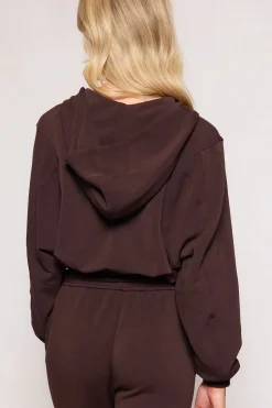 Amara Zip Up Sweatshirt in Espresso