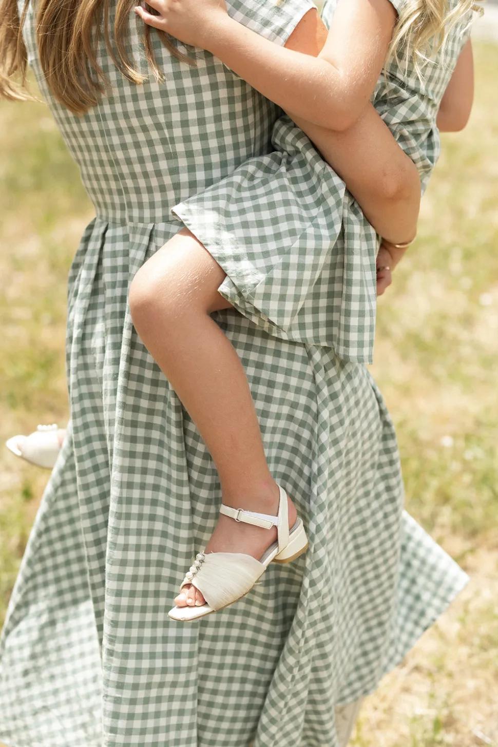 Amber Dress in Sage Gingham
