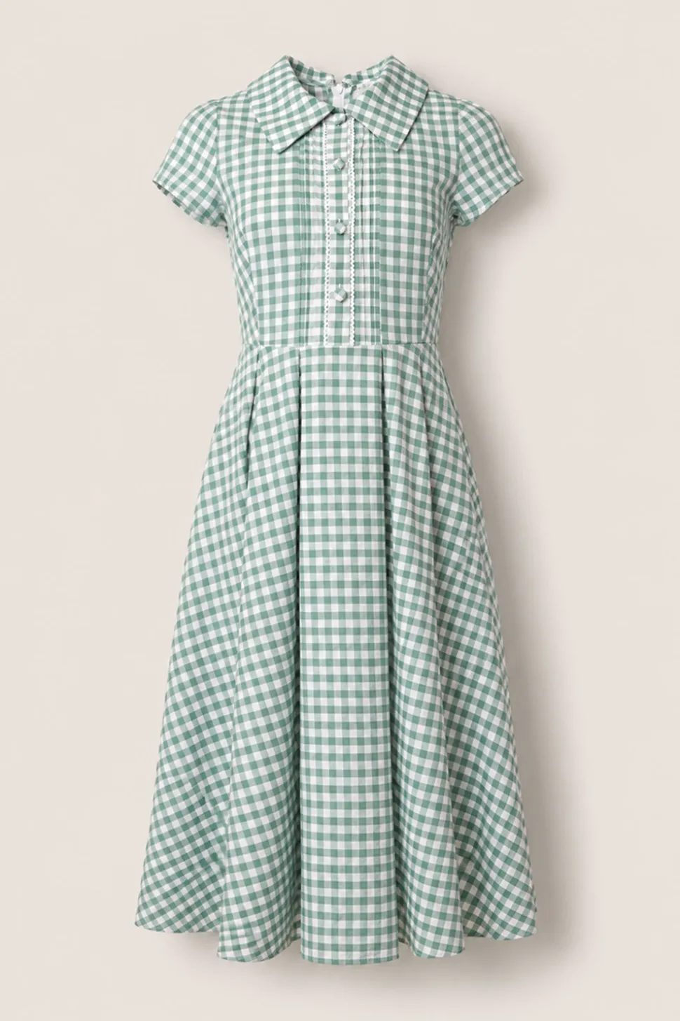 Amber Dress in Sage Gingham