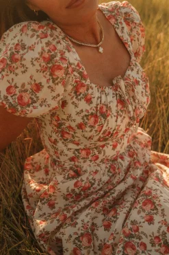 Amira Dress in Ivory Heritage Rose