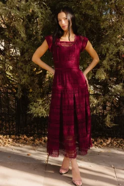 Amory Dress in Burgundy