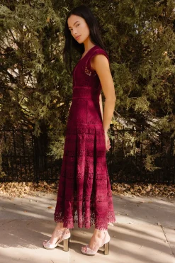 Amory Dress in Burgundy