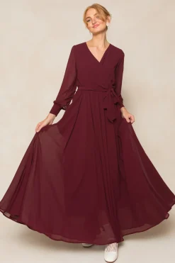 Andie Dress in Wine Chiffon