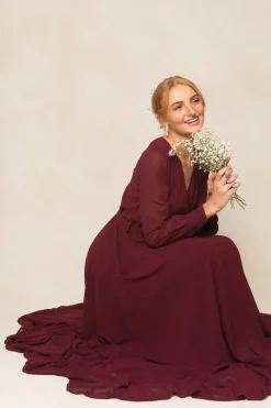 Andie Dress in Wine Chiffon