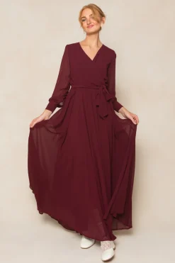 Andie Dress in Wine Chiffon