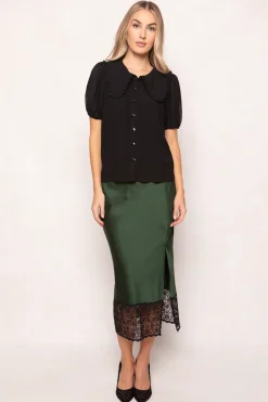 Andrea Blouse in Black Chiffon