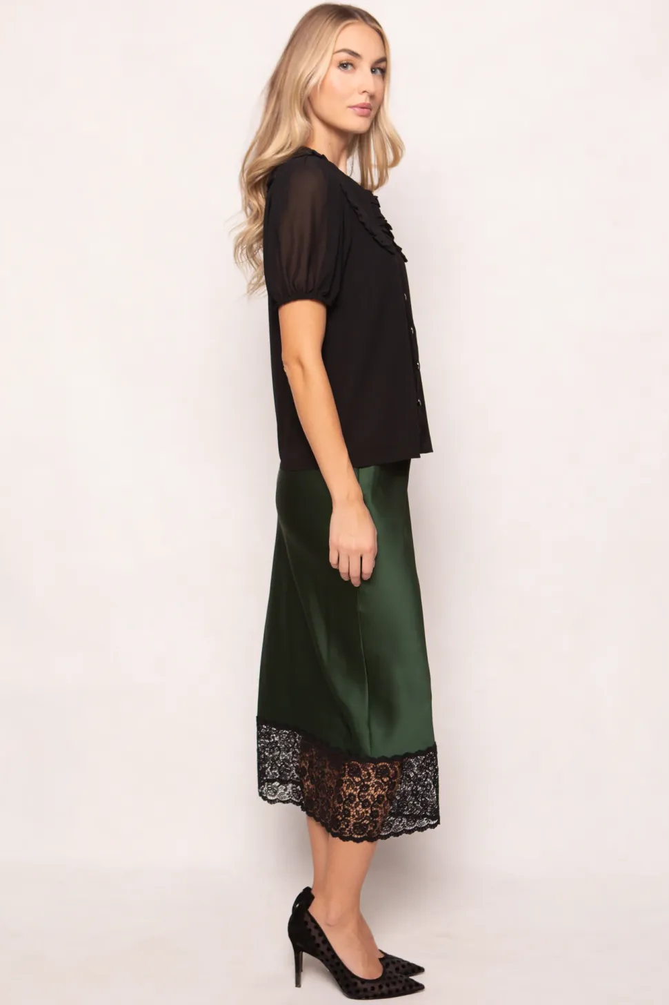 Andrea Blouse in Black Chiffon