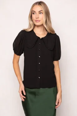 Andrea Blouse in Black Chiffon