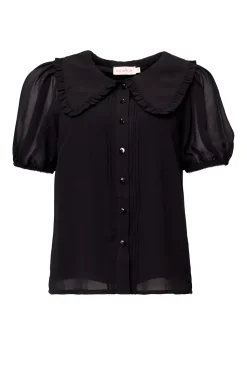 Andrea Blouse in Black Chiffon