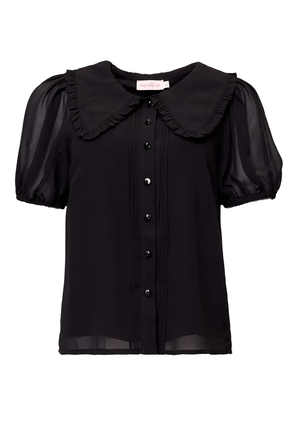Andrea Blouse in Black Chiffon