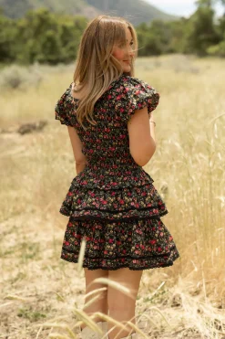 Annalise Top in Obsidian Vintage Poppies