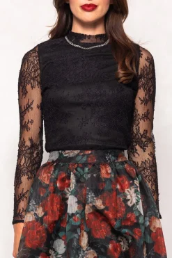 Ashlyn Top in Black Lace