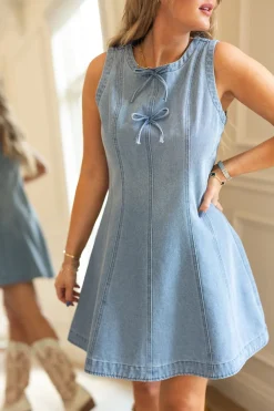 Austin Dress in Light Wash Denim