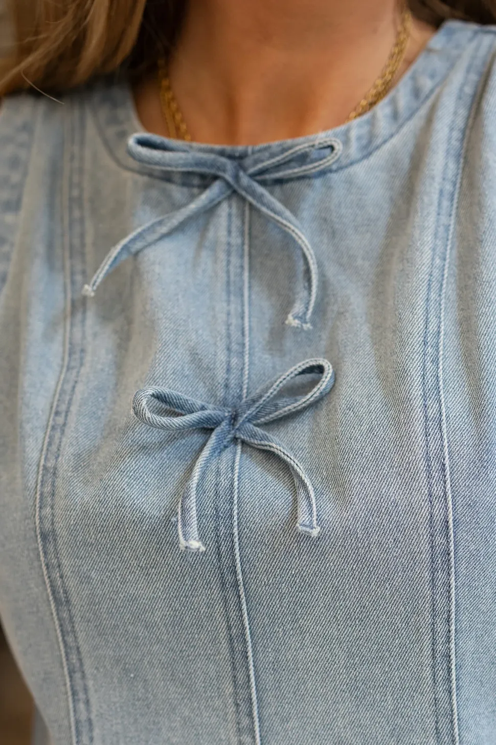 Austin Dress in Light Wash Denim