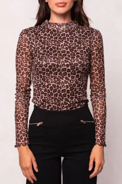 Ava Long Sleeve Top in Leopard