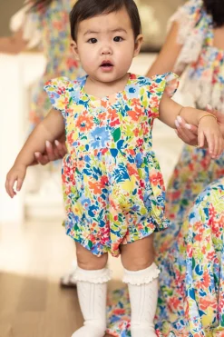 Baby Ada Romper in Vibrant Yarrow Print