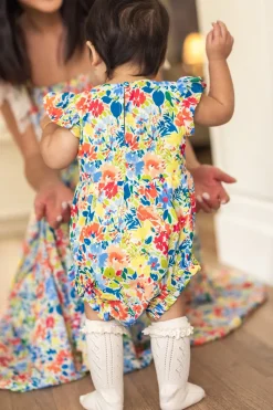 Baby Ada Romper in Vibrant Yarrow Print
