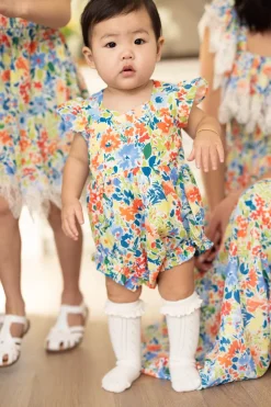 Baby Ada Romper in Vibrant Yarrow Print