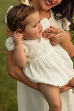 Baby Alaina Romper in Ivory