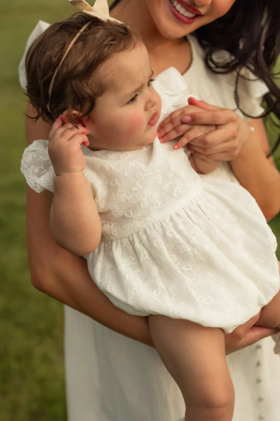 Baby Alaina Romper in Ivory