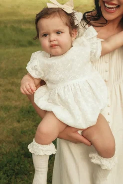 Baby Alaina Romper in Ivory