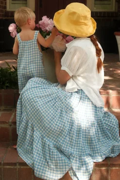Baby Alex Overalls in Blue Gingham