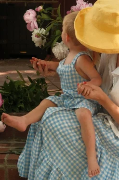 Baby Alex Overalls in Blue Gingham
