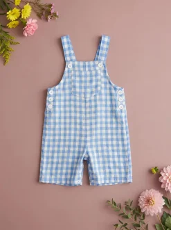 Baby Alex Overalls in Blue Gingham