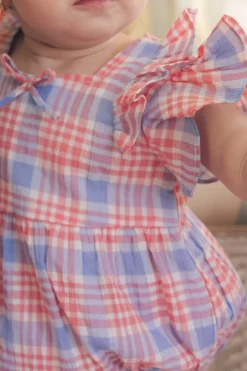 Baby Ana Romper in Blossom Plaid