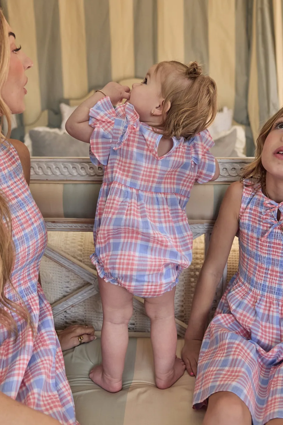Baby Ana Romper in Blossom Plaid