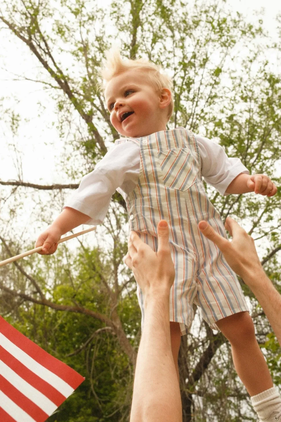 Baby Boys Alex Overalls in Heritage Stripe