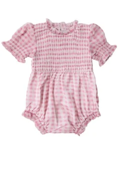 Baby Cordelia Romper in Desert Rose Gingham