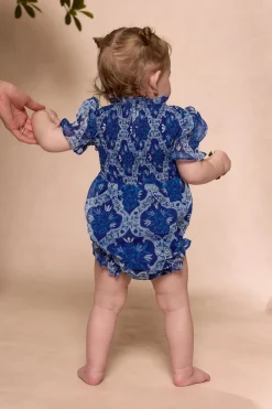 Baby Cordelia Romper in Trellis Foulard