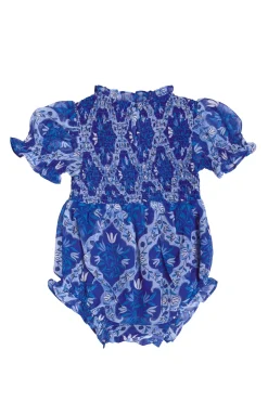 Baby Cordelia Romper in Trellis Foulard