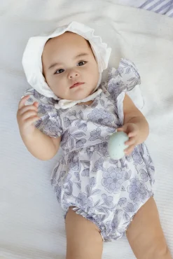 Baby Hattie Romper in Blue Floral