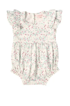 Baby Hattie Romper in Pansy Trellis