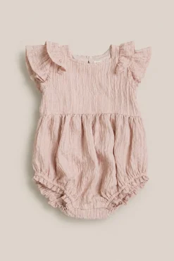 Baby Hattie Romper in Pink Stripes