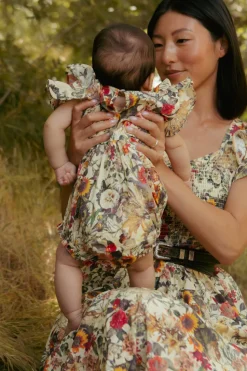 Baby Hattie Romper in Rose Vine