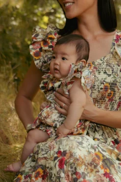 Baby Hattie Romper in Rose Vine