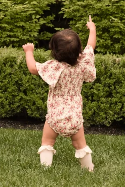 Baby Jovie Romper in Ivory Heritage Rose